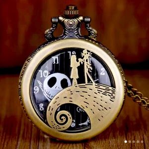 💀 ~The Nightmare Before Christmas~Vintage Bronze Pocket Watch💀🎃